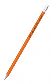 Bleistifte, orange lackiert, mit Radierer